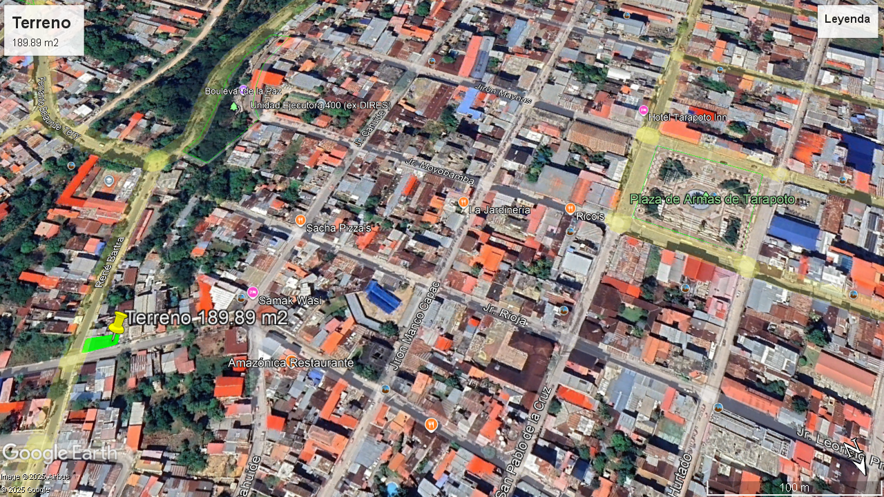 Terreno urbano en corazon de Tarapoto en Jr Lamas con Jr Rene Bartra